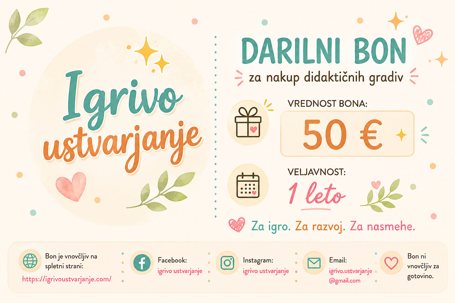 Darilni bon 50 EUR