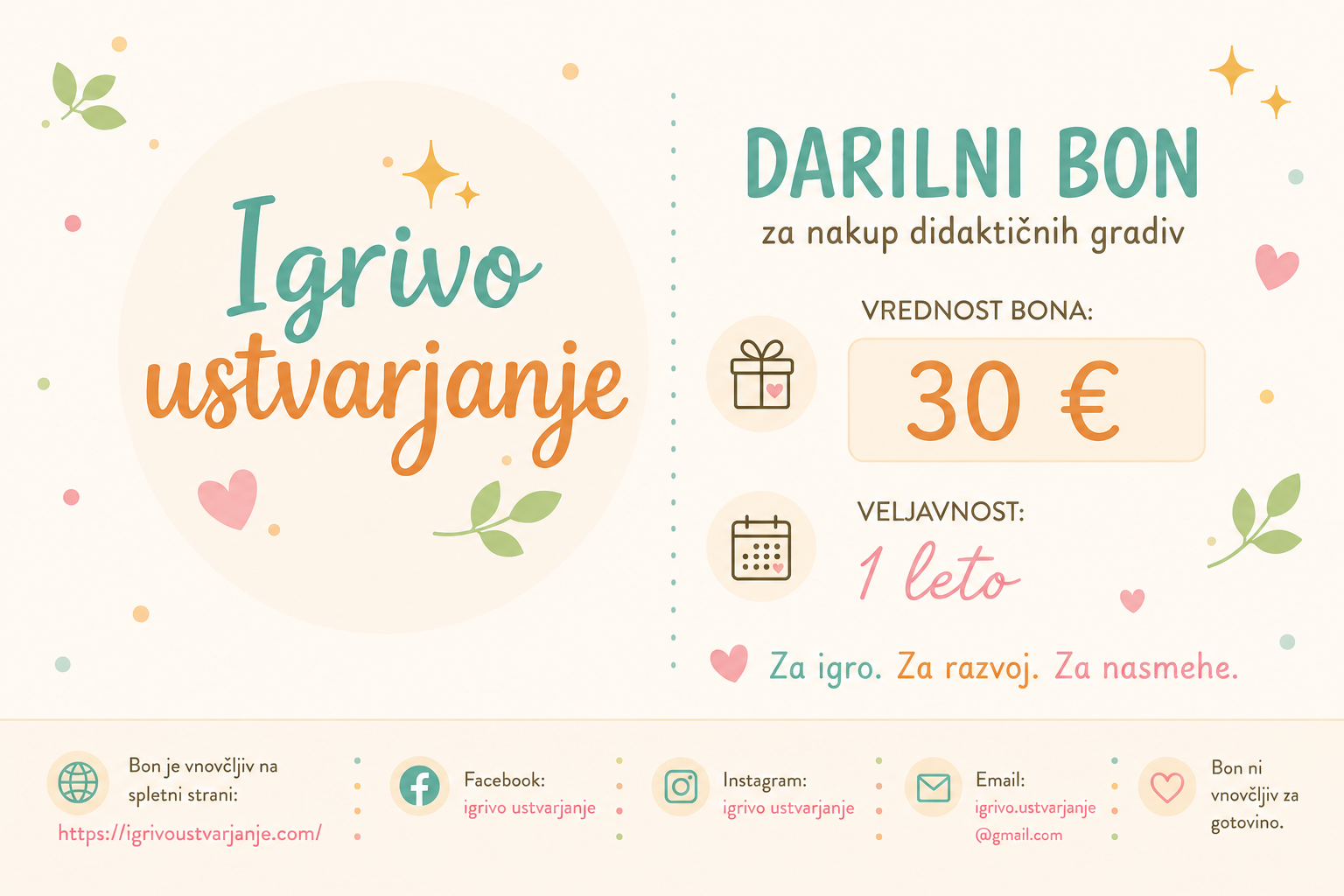 Darilni bon 30 EUR