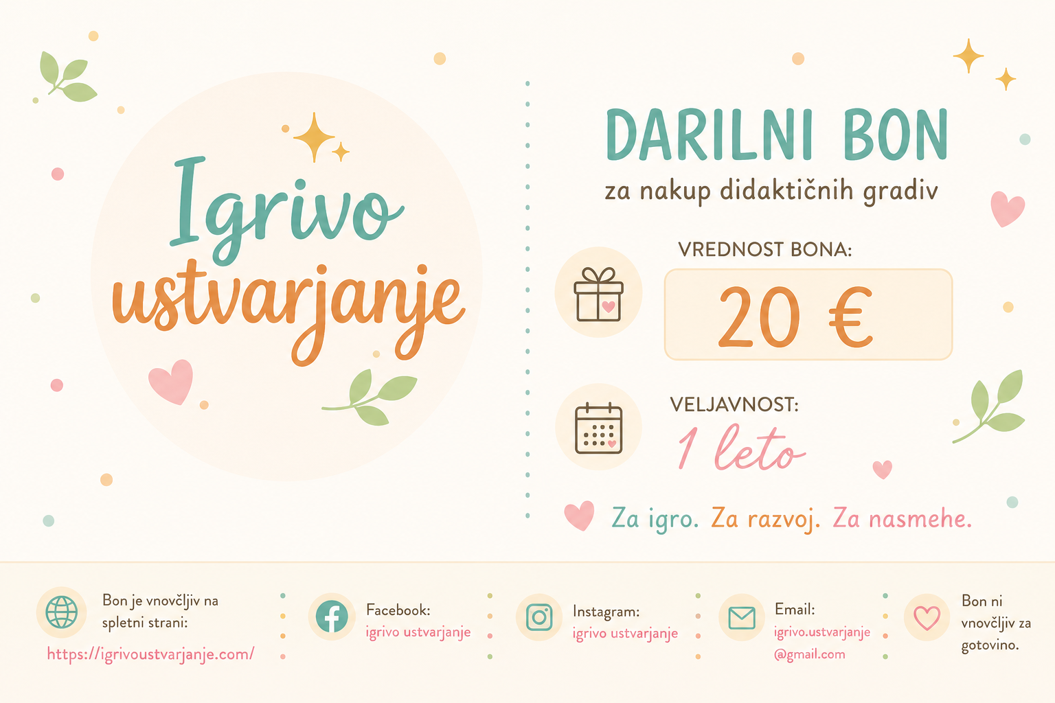 Darilni bon 20 EUR